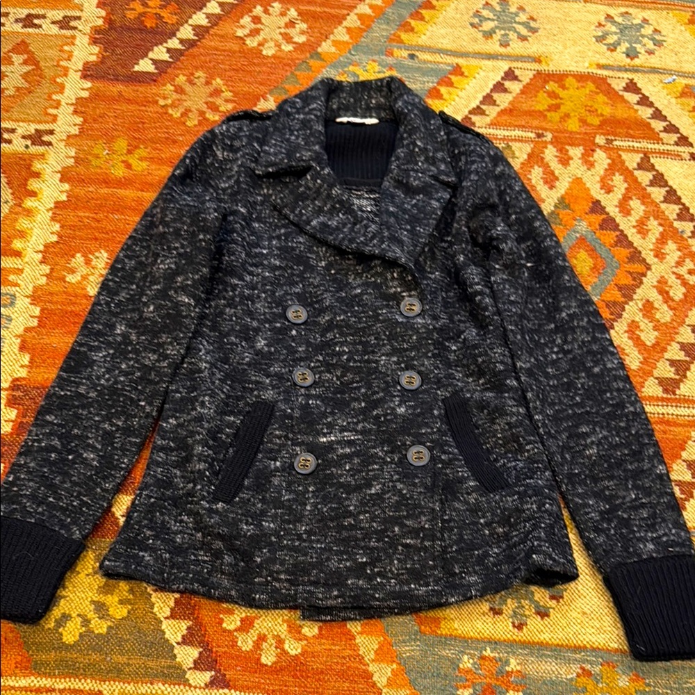Lucky Brand Blue Pea Coat Sweater